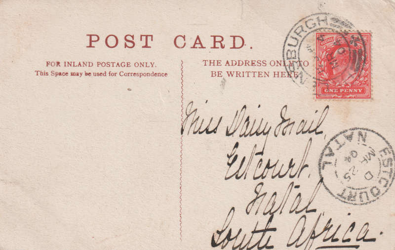 USED POST CARD ENGLAND 1904
