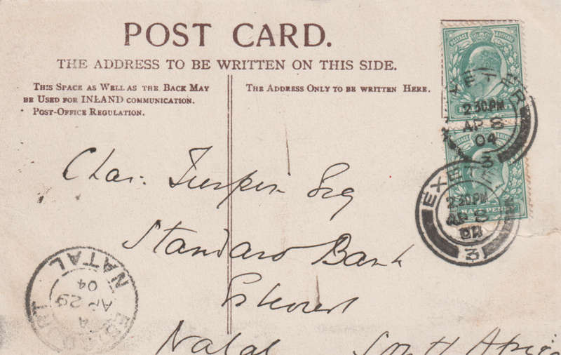 USED POST CARD ENGLAND 1904