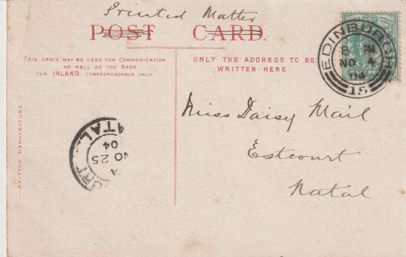 USED POST CARD ENGLAND 1904