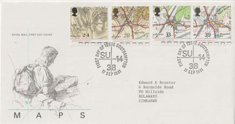 GB FDC  1991 The 200th Anniversary of the Ordnance Survey Maps