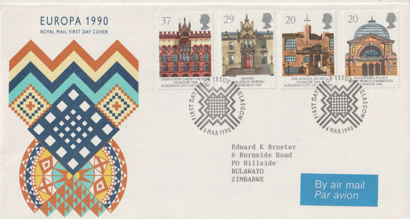GB FDC  1990 EUROPA Stamps - Post Offices