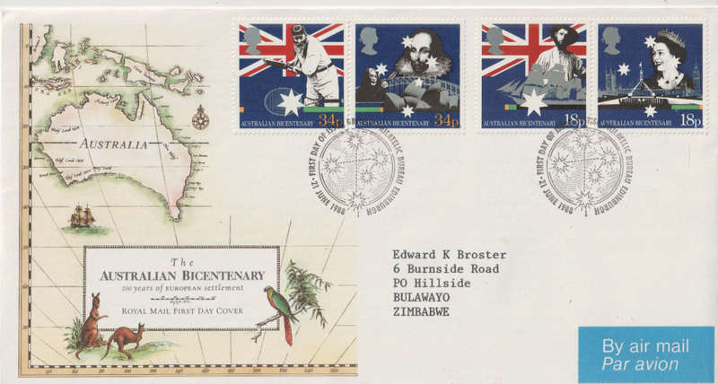 GB FDC 1988 The 200th Anniversary of Australia