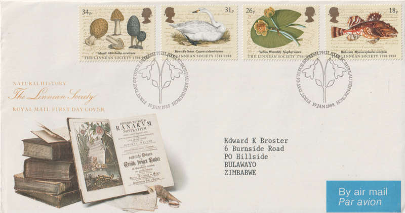 GB FDC 1988 The 200th Anniversary of the Linnean Society of London