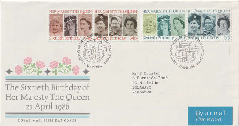 GB FDC 1986 The 60th Anniversary of the Birth of Queen Elizabeth II