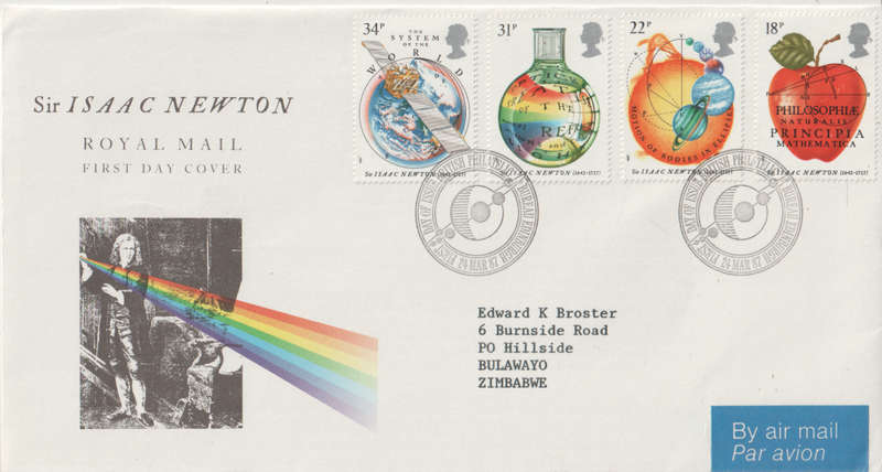 GB FDC 1987 The 300th Anniversary of the Publication of `Philosophiae Naturalis Principia Mathematic