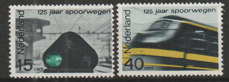 NETHERLANDS 1964 The 125th Anniversary of the Railways MM SG 976/7