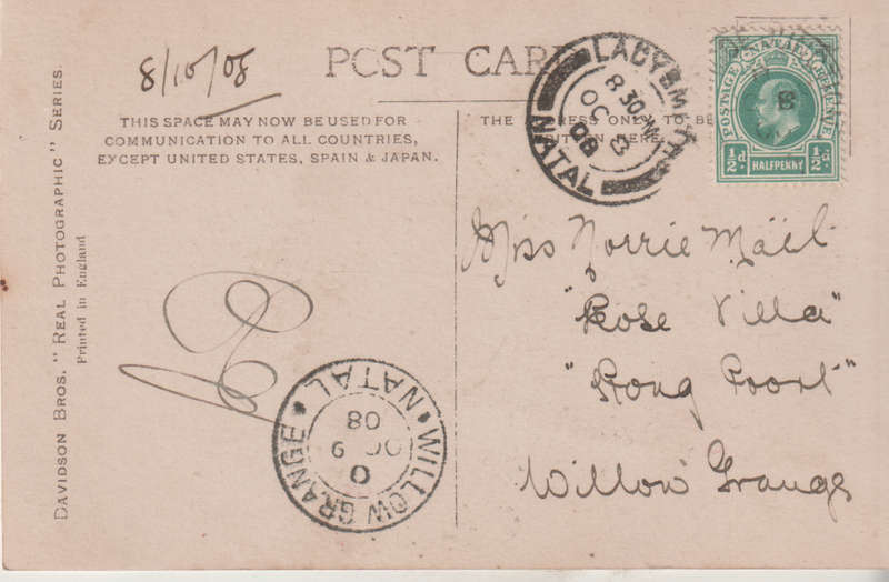 USED POST CARD 1908