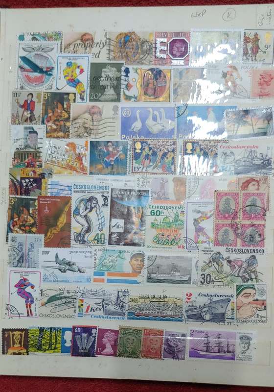 USED A4 STOCKBOOK FULL OF MIXED WORLDS STAMPS 12/24 PAGES