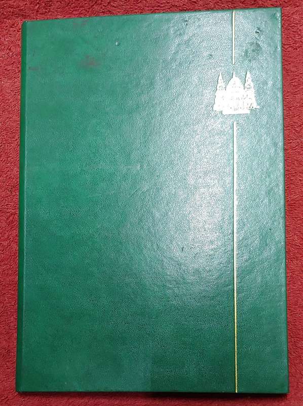 USED GREEN A4 STOCKBOOK FULL OF MIXED WORLD STAMPS 8/16 PAGES
