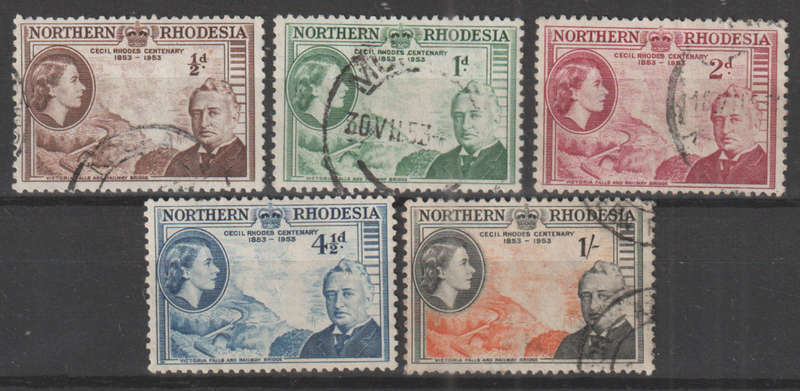 NORTHERN RHODESIA  1953 The 100th Anniversary of the Birth of Cecil Rhodes, 1853-1902 SACC 54-8 ULH