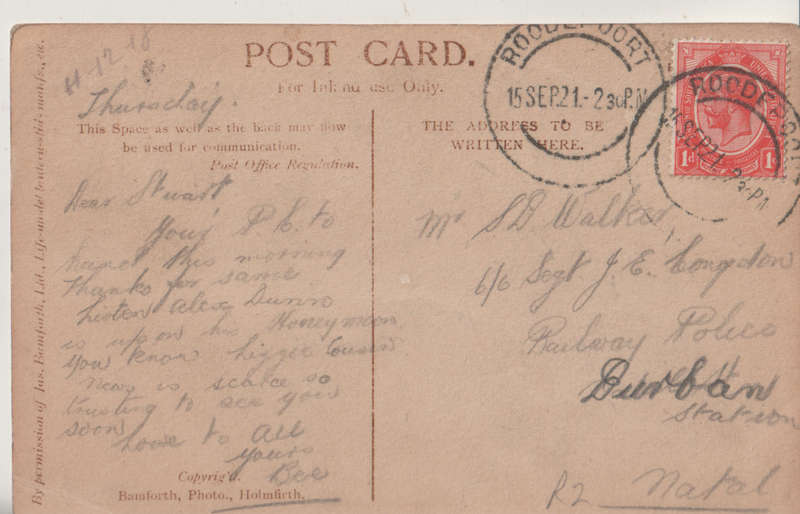 USED POST CARD WITH POSTAL HISTORY