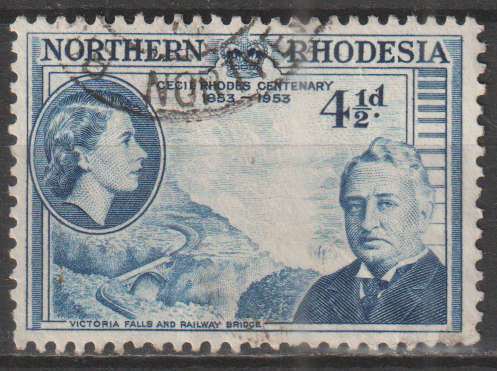 NORTHERN RHODESIA  1953 The 100th Anniversary of the Birth of Cecil Rhodes, 1853-1902 ULH SACC 57