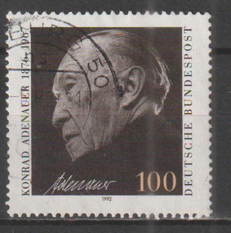 GERMANY 1992 The 25th Anniversary of the Death of Dr.Konrad Adenauer, Federal Chancellor UNH SG 2447