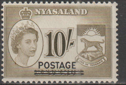 NYASALAND 1963 Nyasaland Postage Stamps Overprinted `POSTAGE` MM SG 197