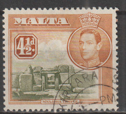MALTA 1938 King George VI and Local Motifs ULH SG 224