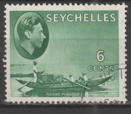 SEYCHELLES 1938 -1941 Local Motives - Fishing Canoe UNH SG 137AB