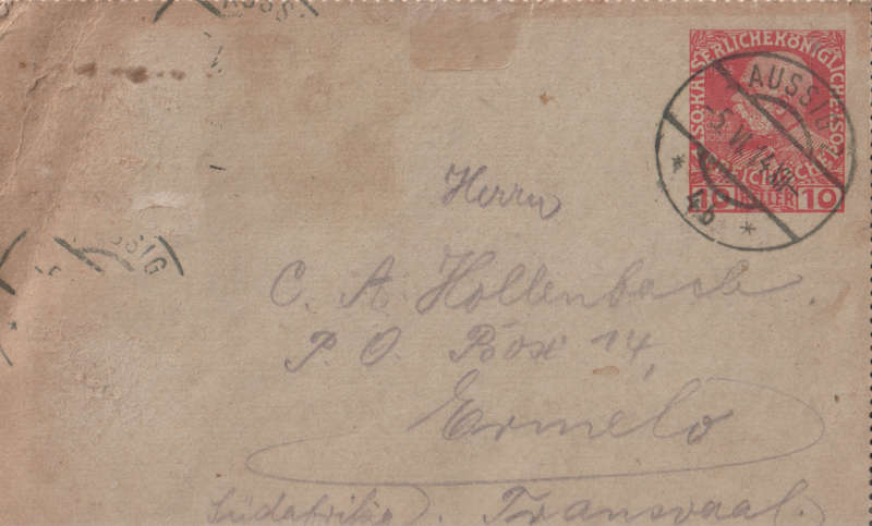 USED POST CARD AUSTRIA 1914