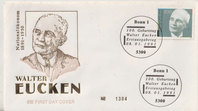 GERMANY 1991 The 100th Anniversary of the Birth of Walter Eucken, Politician FDC SG 2342