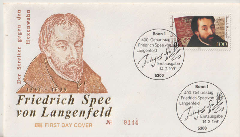 GERMANY 1991 The 400th Anniversary of the Birth of Friedrich Spee von Langenfeld FDC SG 2349