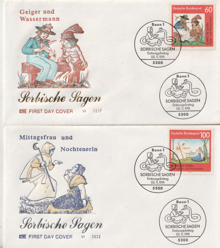 GERMANY 1991 Sorbian Legends FDC SG 2425/6