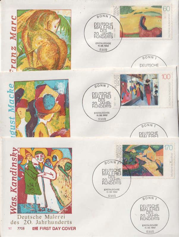 GERMANY 1992 Paintings of the 20th Century FDC SG 2461-3