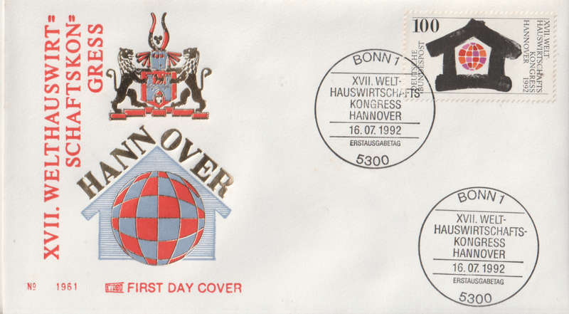 GERMANY 1992 International House Keeping Congress ` 92 FDC SG 2468