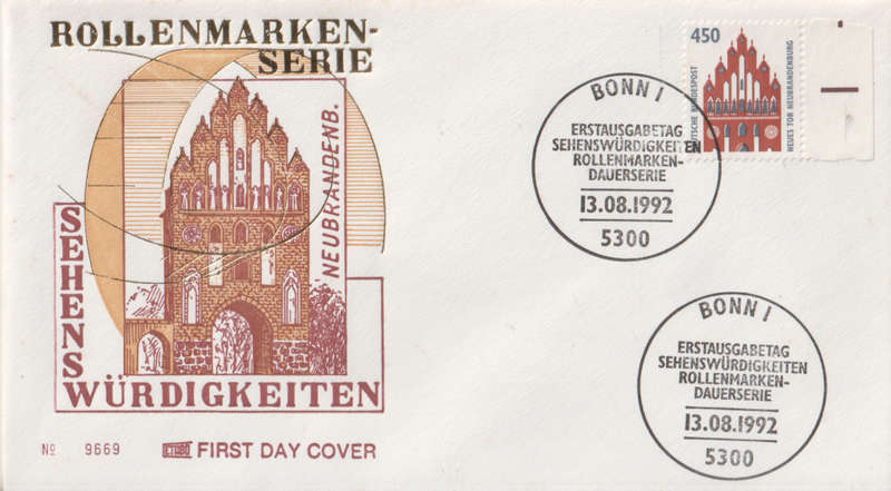 GERMANY 1992 The Town Gate in Neubrandenburg FDC SG 2220A