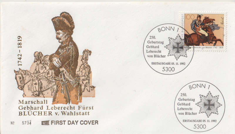 GERMANY 1992 The 250th Anniversary of Gebhard Leberecht von Blücher, Marshal FDC SG 2490