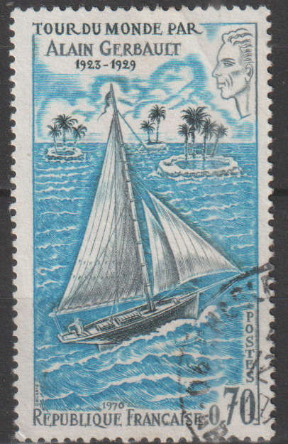 FRANCE 1970 Alain Gerbault`s World Voyage ULH SG 1855