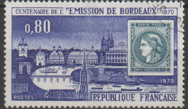 FRANCE 1970 The 100th Anniversary of the Bordeaux `Ceres` Stamp Issue ULH SG 1900
