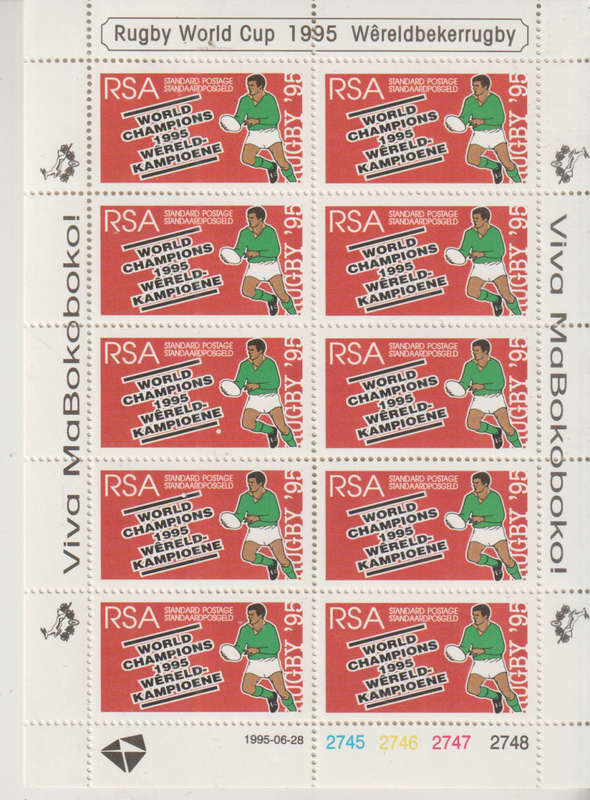 RSA 1995 South Africa`s Victory in Rugby World Cup UMM SHEET SACC 904