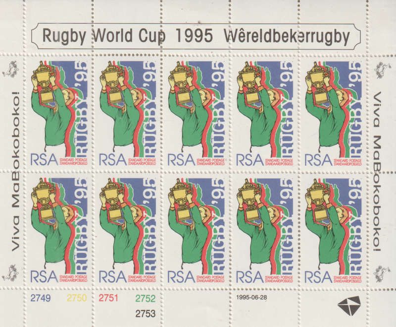 RSA 1995 South Africa`s Victory in Rugby World Cup UMM SHEET SACC 903