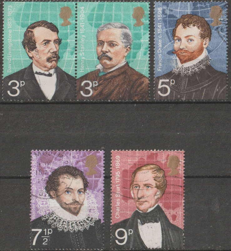 ENGLAND 1973 British Explorers UNH SG 923-7