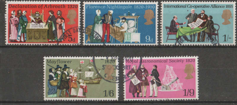 ENGLAND 1970 Anniversaries UNH SG 819-23