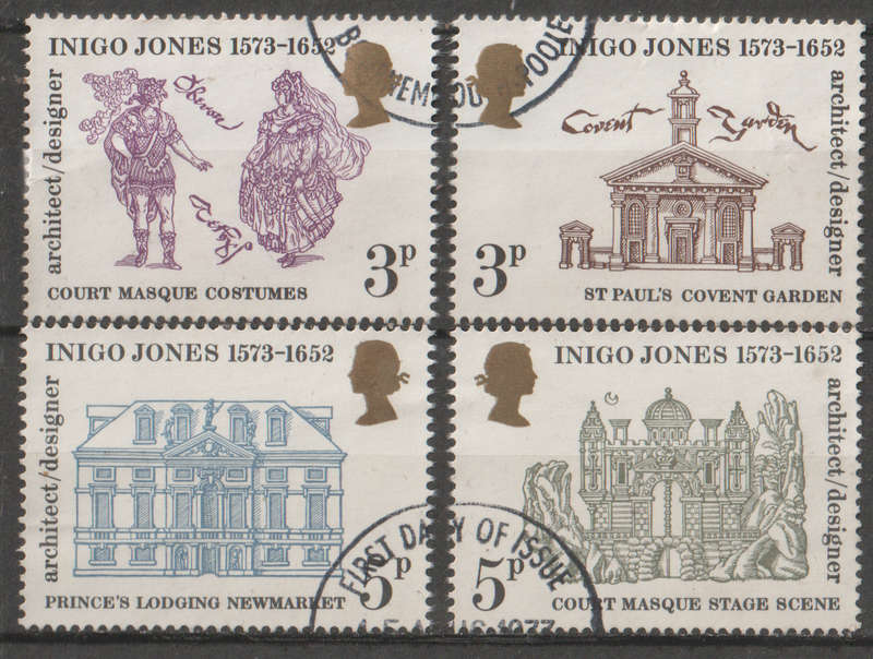ENGLAND  1973 The 400th Anniversary of the Birth of Inigo Jones, Architect and DesigneUNH SG 935-8