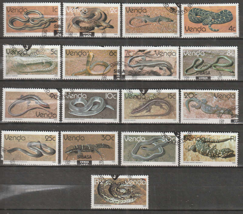 VENDA  1986 Reptiles UNH SACC 121-137