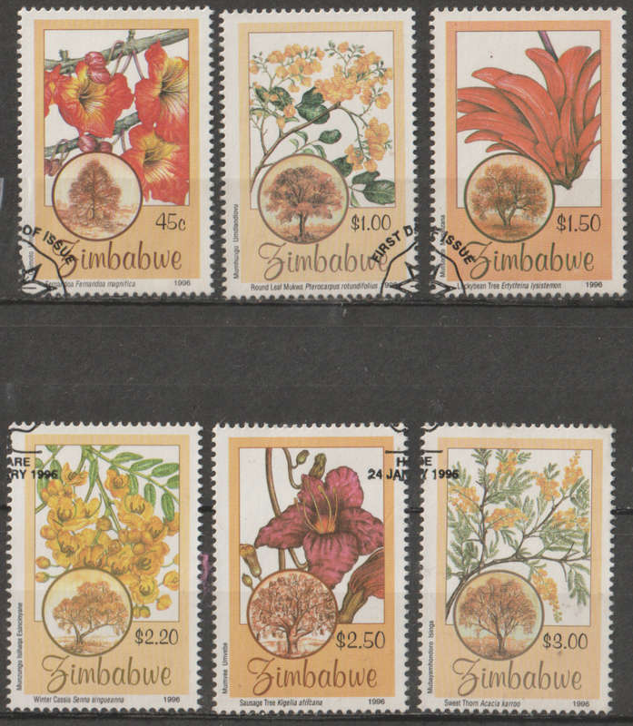 ZIMBABWE 1996 Indigenous Flowering Trees UNH SG 918-923