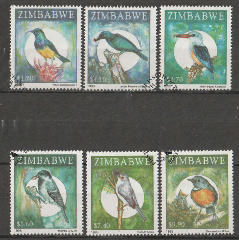 ZIMBABWE 1998 Birds UNH SG 974-9