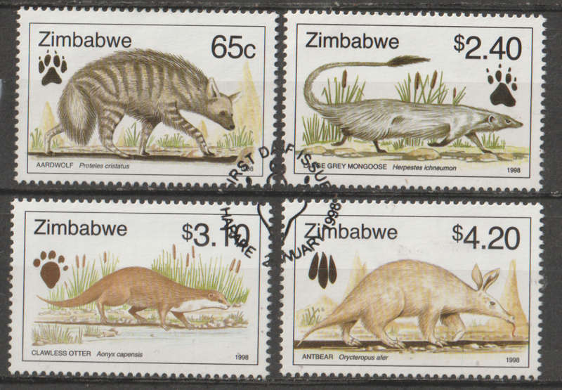 ZIMBABWE 1998 Lesser Known Animals of Zimbabwe UNH SG 960-3