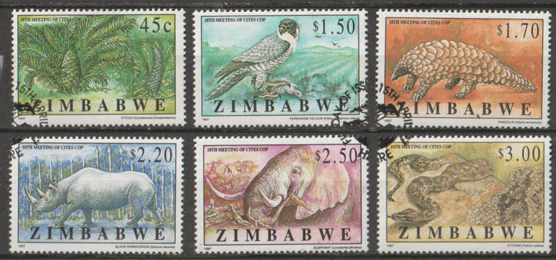 ZIMBABWE 1997 The 10th Meeting of Convention on International Trade in Endangered SpeciUNH SG 942-7