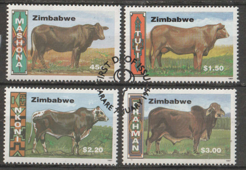 ZIMBABWE  1997 Cattle Breeds UNH SG 938-41