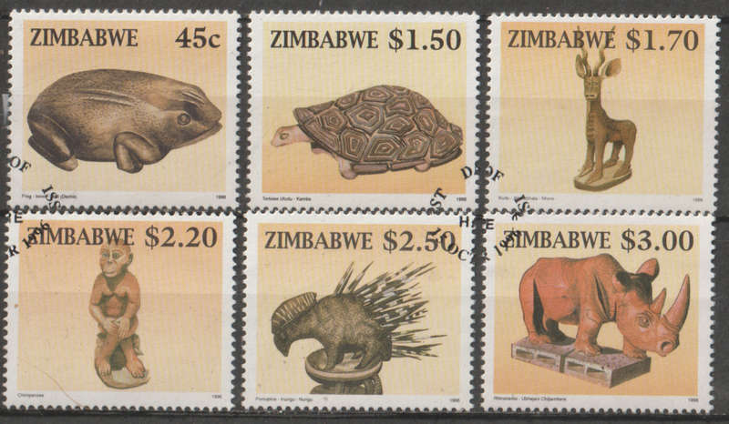ZIMBABWE 1996 Animal Wood Carvings UNH SG 932-7