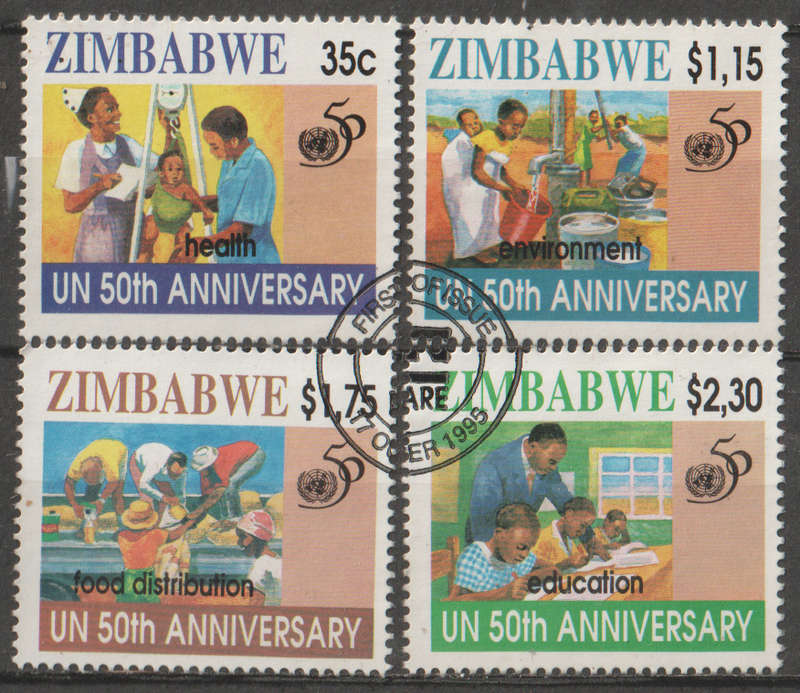 ZIMBABWE  1995 The 50th Anniversary of United Nations UNH SG 914-7