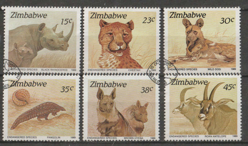 ZIMBABWE  1989 Endangered Species UNH SG 762-767