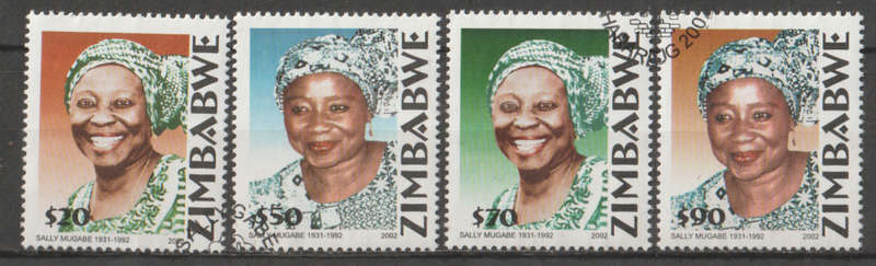 ZIMBABWE  2002 The 10th Anniversary of the Death of Sally Mugabe (Wife of President), UNH SG 1087-90
