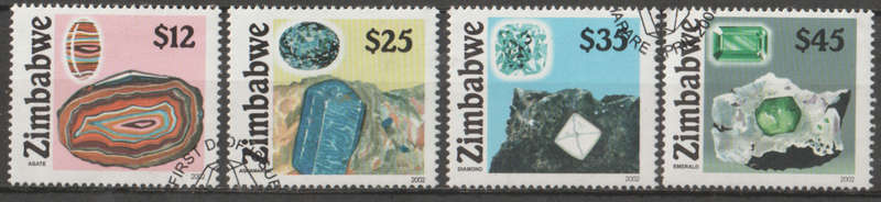 ZIMBABWE 2002 Gemstones UNH SG 1079-82