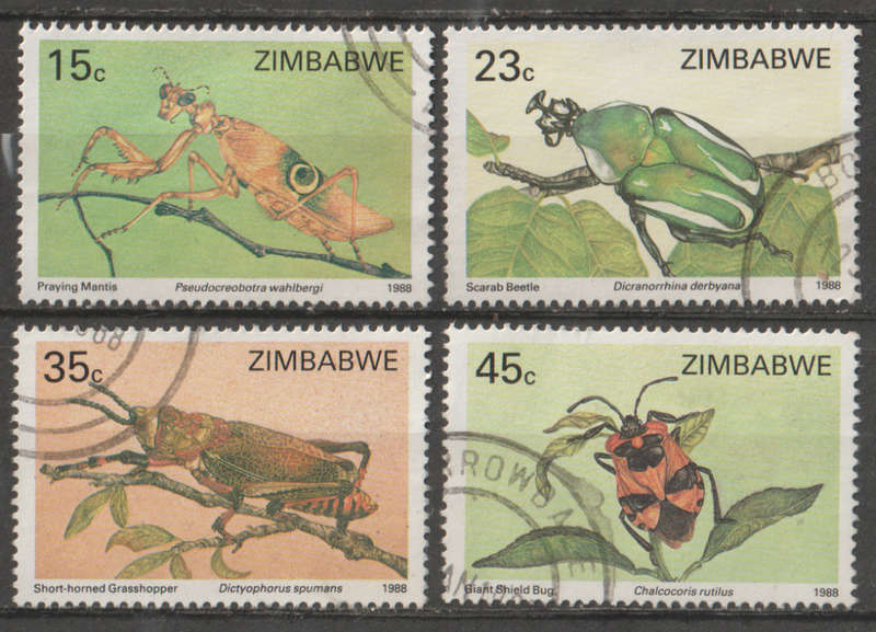 ZIMBABWE  1988 Insects UNH SG 724-7