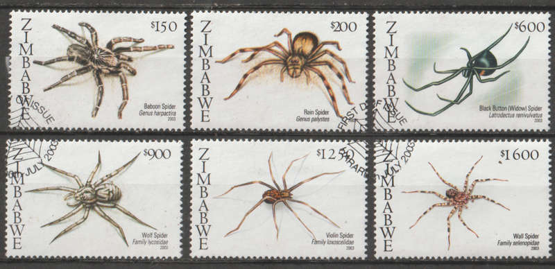 ZIMBABWE  2003 Spiders of Zimbabwe UNH SG 1108-13