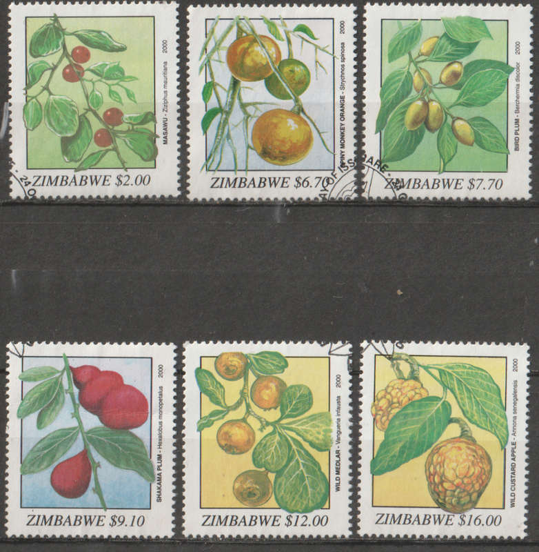 ZIMBABWE 2000 Wild Fruits UNH SG 1038-43