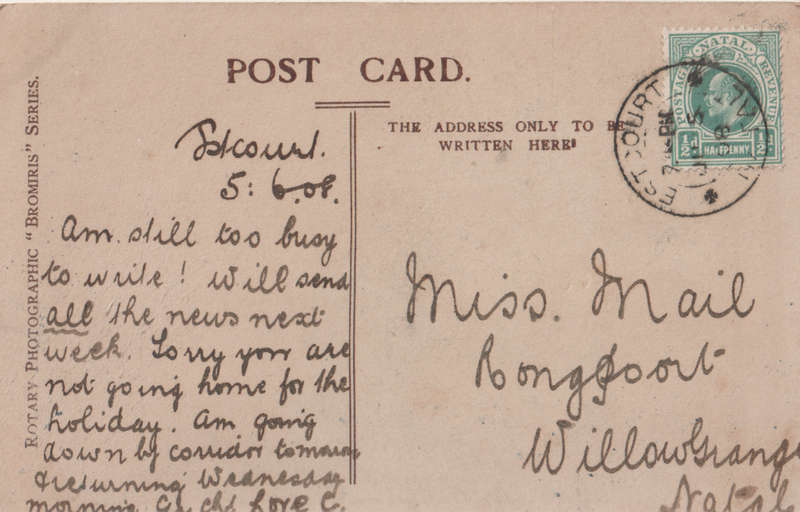 USED POST CARD 1908